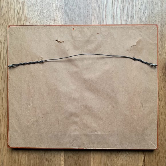 VTG Cross Stitch Fruit Basket Pineapple Grapes Completed Framed Embroidery Art - Picture 9 of 9